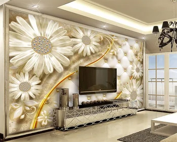 wellyu papel de parede Прозрачни цветя, луксозни бижута фон стени тапети начало декор печат на снимки 3d стенопис