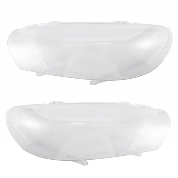 Двойка (Ляв + десен) за Scirocco 2008-2014 Смяна на Капак на Обектива фаровете на колата Прозрачна лампа Стъклена обвивка
