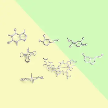 Молекулярната Структура на Емайла Игли Химическата Формула на Отличителни Значки по Поръчка ЕКГ Любов Хормон Химия Бижута Подарък за Приятел на Едро