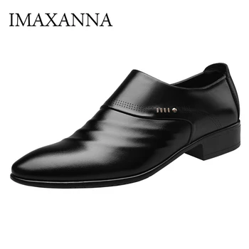 IMAXANNA/Мъжки обувки Leahter, Лоферы, Луксозни маркови мъжки модел обувки, Класически кожени мъжки лоферы, Обувки Дропшиппинг, Оверсайз, 38-48