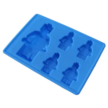 Силиконови форми за Торта с фондан цвят е Светло синьо 4 + 1 Роботи под формата на Кубчета Лед, Форми за Шоколад