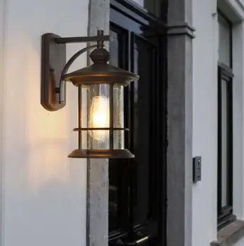 Американската пощенска кутия за открит стенен монтаж лампа открит прост балкон водоустойчив преминаване на стената вила покрив витрина на вратата осветление