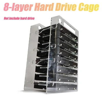 3,5-Инчов HDD Твърд Диск Клетка 8X3,5-Инчов HDD Клетка-Часова САМ Твърд Диск Калъф за Разширяване на Хранилище на Компютъра, за да Майнинга БТК