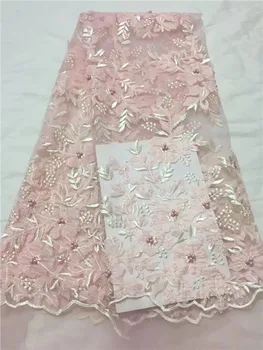 висококачествена африканска тюлевая лейси тъкан за Апликации лилав цвят, френска лейси плат, сватбена премяна