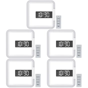 5шт Дигитални Стенни Висящи Часовници Творчески Стенни Часовници Шик температурен Сензор и Led Часовници