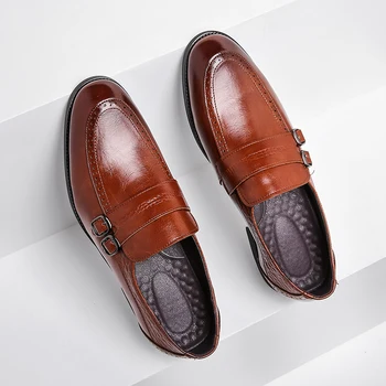 Yomior/ Маркова новост; италианска есен модерен мъжки ежедневни обувки; вечерни модела лоферы; бизнес сватбени обувки с остри пръсти, без стягане; обувки-броги