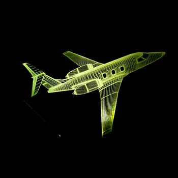 Частен Самолет 3d Led Светлина 7 Цвята Промяна 3d лека нощ Хол, Детска Спалня Въздушен Самолет Usb Настолна Лампа Новост Детска Лампа