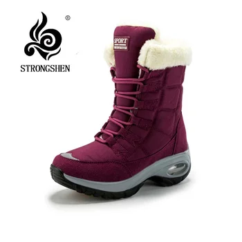STRONGSHEN/Дамски зимни Зимни обувки, Водоустойчив Обувки, Ботуши, запазването на топлина, зимни Ботильоны На дебелите Меху, дамски градинска обувки