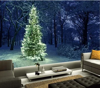 Потребителски 3d стенописи, Коледна елха Приказни светлини Природа papel de parede, хотел, ресторант хол разтегателен телевизор на стената спалня тапети
