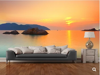 Тапет с природен пейзаж на поръчка, Изгрева на слънцето над морето, 3D фотообои за хол, спалня, кухня, papel de parede
