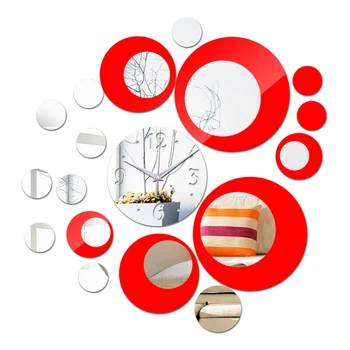 най-добрите модни Акрилни 3d сам огледално стикери за Декорация на Дома стенни часовници часовници със съвременни Мебели За всекидневна Етикети