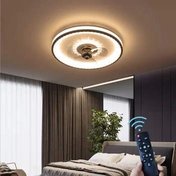 Спалня ултра-вентилатор на тавана умен лампа луксозен дом ресторант детски невидим вентилатор на тавана модерен минималистичен фен миг