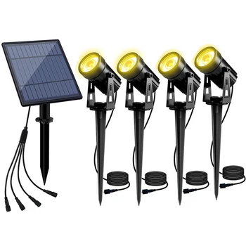 Thrisdar Слънчев Прожектор Инфинити Лампа Открит Слънчев Градински Прожектор Водоустойчива IP65 Автоматично Включване/Изключване за Декор на Ландшафта Задния Двор