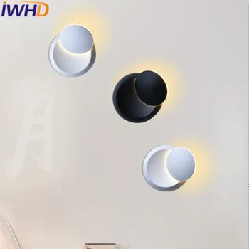 IWHD може да се върти на 360 градуса Led монтиран на стената Лампа Съвременен Творчески Iron Аплици Стенни Лампи Спалня Хол Arandela
