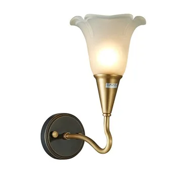 Американски Таванско Помещение Мед Стъкло Монтиране На Модерни Аплици Led Осветление Стена Ретро Нощна Стенни Лампа Начало Декор Осветление Лампа