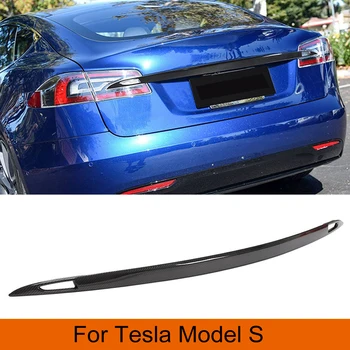 Заден Багажник Багажника Устна Броня Спойлер за Tesla Model S 2012-2020 Въглеродни Влакна Заден Багажник Багажника Устна Крило Завърши Украса