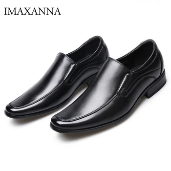 IMAXANNA/Мъжки обувки; Кожени лоферы За Мъже; Луксозна Марка Дизайнерски Обувки; мъжки кожени модела обувки с Квадратни пръсти; по-Големи Размери 39-47
