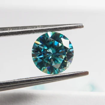 Лабораторен диамант отлична кройка 1 карата 6,5 mm Светло Синьо Свободен камък муассанит обеци годежен пръстен за бижута по поръчка женски подаръци