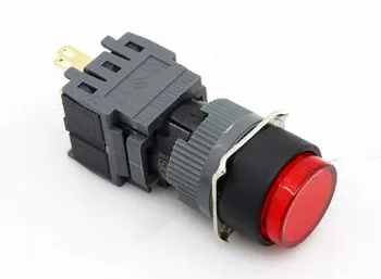 16 мм Ключ самостоятелно блокиране на Кръгла показател 5A 220VAC TPDT (3a + 3b не led) F16-313 DIP червен цвят нов и оригинален