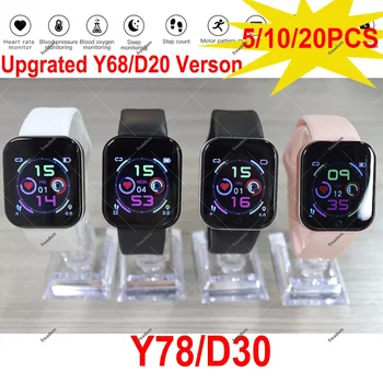 Нов Y78 D30 Watch7 I7-Смарт Часовници Сърдечен Ритъм, Кръвно Налягане, Приложението на Съобщение за Напомняне за Повикване на Спортна Музика Актуализиран Оригинален Y68 D20