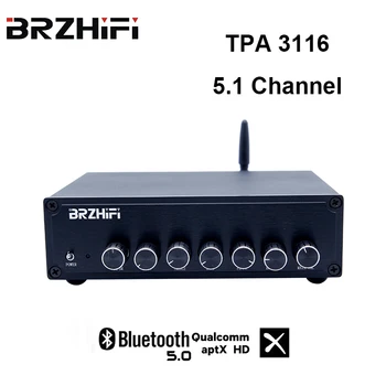 BRZHIFI A600 TPA3116 5.1-канален 12-25 В Цифров Усилвател Bluetooth 5.0 Предварителен Субуфер С Високо стъпка Стерео Hi-Fi Усилвател