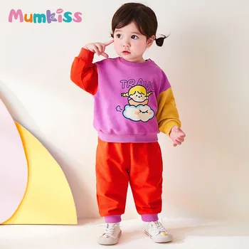 Детски костюм Mumkiss, Пролетно-Есенна Памучен Скъпа Проста Дрехи за малките Момичета с Анимационни герои, Спортни дрехи и Панталони за момчета, Детски Дрехи от 2 теми