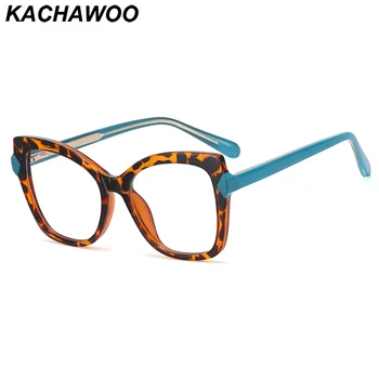 Kachawoo женски сини леки очила с големи рамки жена европейски стил tr90 ацетатные рамки за очила с кошачьим око женски леопардовые сини