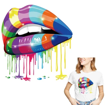 ЛГБТ Дъгова нашивка за Устни Икона ютия на предаване за дрехи дъска за етикети теплопередача печатни Икони ленти за облекло DIY