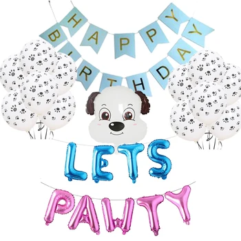 Куче рожден ден балон набор от домашни любимци рожден ден кучето лапа латексный балон набор от 16 инча(ите) ви позволява pawty писмо балони