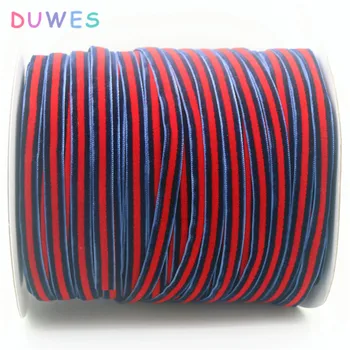 DUWES Безплатна доставка 200y/лот не е еластичен червено и тъмно синьо кадифе лента лък за коса, шапки и бижута на едро на аксесоари D714