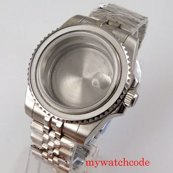 40 мм Мъжки часовник Калъф Fit 21 Jewels NH35 H36 Механизъм за самостоятелно ликвидация Юбилейна Каишка Сапфирен Кристал Твърда Делото, Без Безеля Поставяне