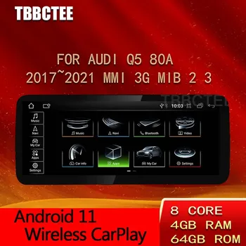 За Audi Q5 80A 2017 ~ 2021 MMI 3G MIB 2 3 Автомобилен Android 11 Безжичен Мултимедиен плеър CarPlay Стерео Радио GPS Навигация, WiFi, Navi