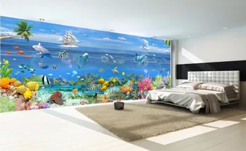Изработена по поръчка на стенни модел 3d тапети за стая Hd подводен свят на риба украса живопис 3d стенописи тапети за стени d 3