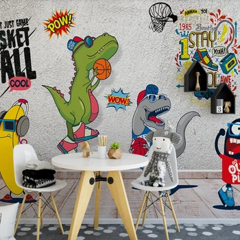 Milofi потребителски 3D тапети стенопис карикатура на животните детска стая фон на стената дневна спалня декорация боядисване тапети