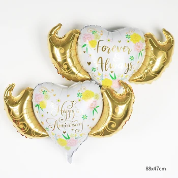 5шт крилата на любовта сватбени балони любов завинаги годишнина от сватбата оферта за декорация страна балон от алуминиево фолио на едро