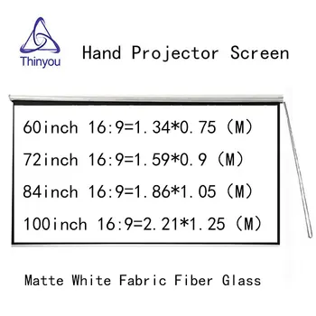 Thinyou Матова Бяла Тъкани От Стъклени влакна Завеса 60 инча 72 84 инча инча 100 инча 16:9 проектор екран, За Домашно Led DLP Проектор